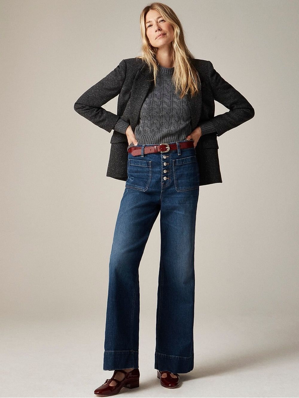 J.Crew High-rise denim trouser jean with button-fly